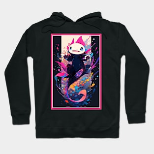 Cute Axolotl Anime Art Design | Cute Animals | Axolotl Hentaii Chibi Kawaii Design Hoodie